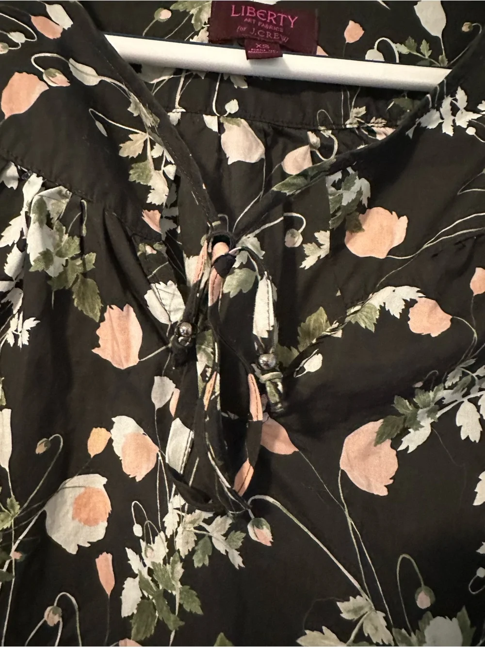 J. Crew Liberty Peasant Top blousevin Liberty Poppy Dream